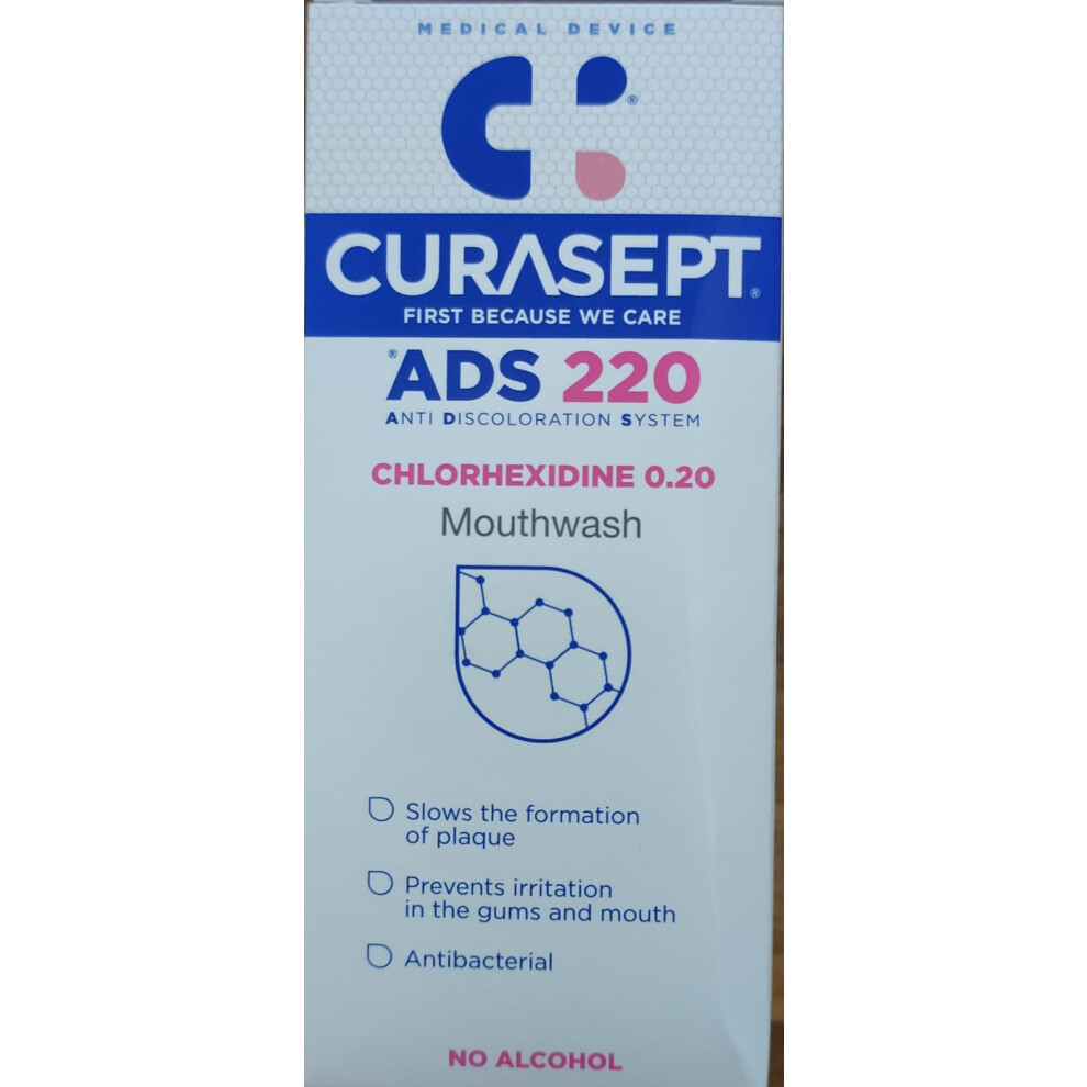 CURASEPT MOUTHWASH 0.20% CHLORHEXIDINE 200ML (ADS220) X 3 Bottles