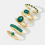5pcs Rings Set Green Gem Stone Vintage Gold Ring Stackable Statement Rings 2