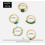 5pcs Rings Set Green Gem Stone Vintage Gold Ring Stackable Statement Rings 4