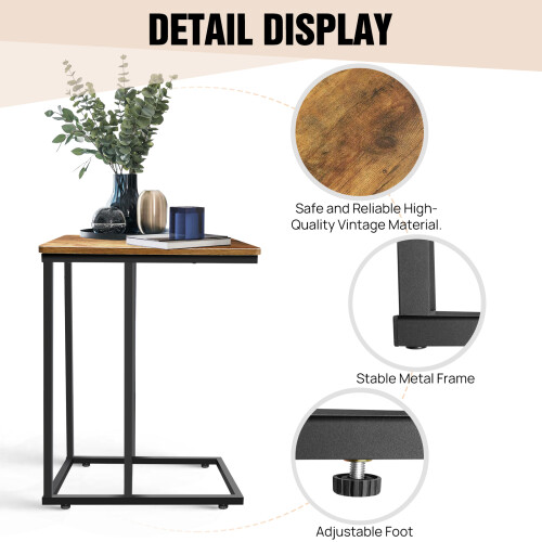 Side Table for Sofa Bed Coffee Table Laptop Table Easy Assembly Heavy Duty 1