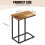 Side Table for Sofa Bed Coffee Table Laptop Table Easy Assembly Heavy Duty 3