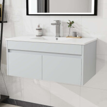 900mm Bathroom Vanity Unit & Basin Sink 100% Waterproof Cabinet with Drawer