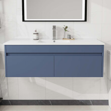 1200mm Wall Hung Vanity Unit & Basin Sink Bathroom Cabinet 2 Drawers