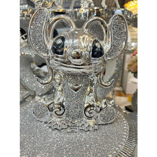 Sparkly Shelf Sitter Lilo Stich Ornament - 30cm (Silver Design 2)