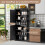 Costway Kitchen Sideboard Freestanding Cupboard Pantry Cabinet with 4 Doors 3