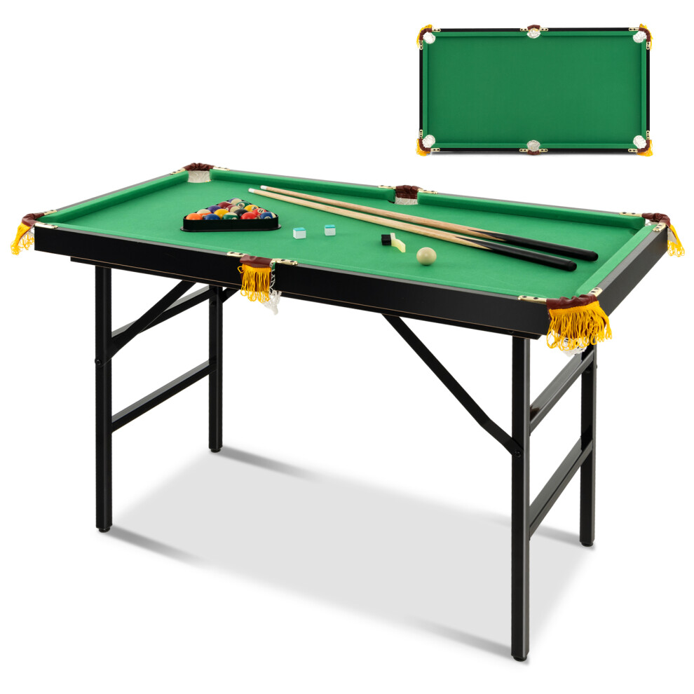 4FT Folding Billiards Table Portable Game Table Set W/2 Cues 16 Balls