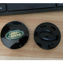 63mm Black/Green Wheel Centre Caps for Land Rover Discovery & Freelander - 4pc, ABS, High-Gloss, Easy Clip-On