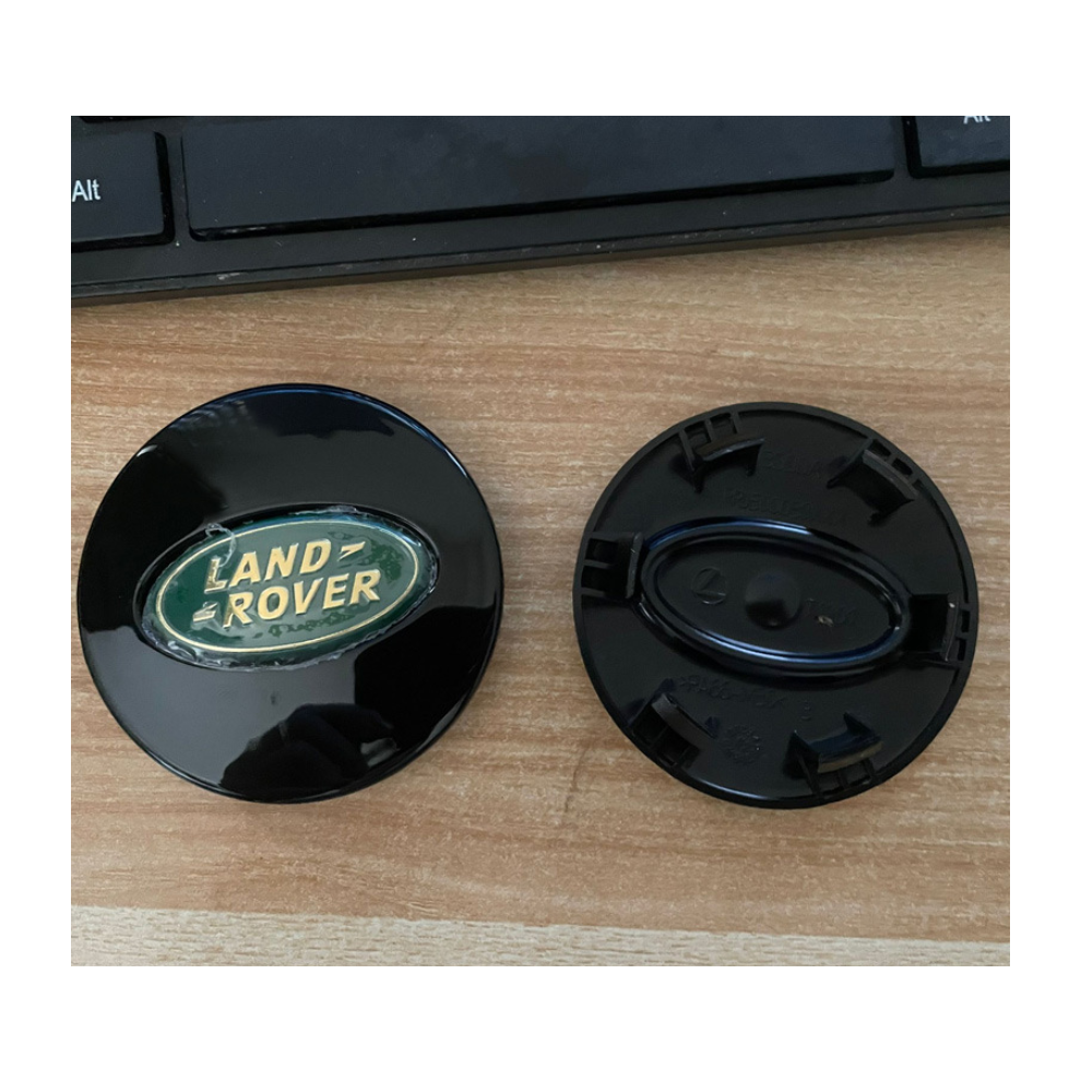 Newjass 63Mm Black/Green Wheel Centre Caps For Land Rover Discovery & Freelander - 4Pc, Abs, High-Gloss, Easy Clip-On