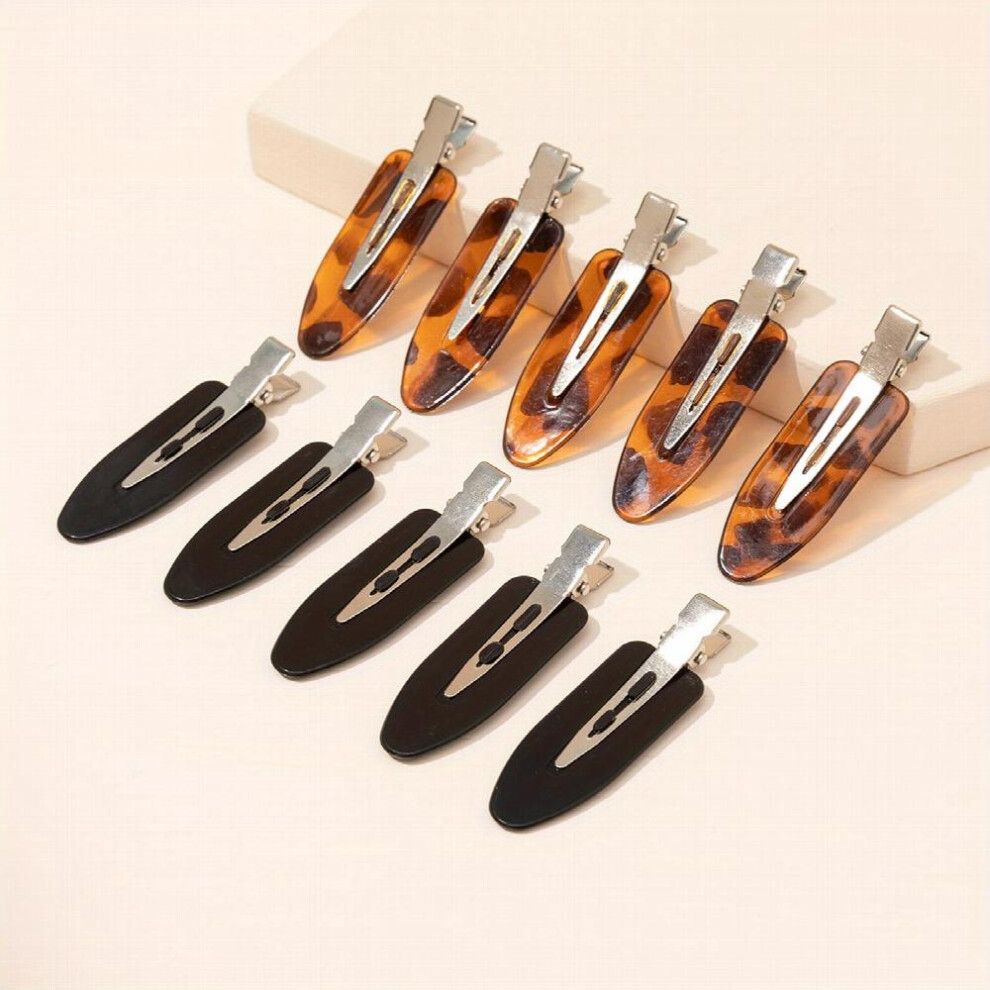 10pcs No Crease Hair Clip Style Hair Clip Leopard Pattern Duck Billed Clip Women Girls Hair Styling Clip For Salon Hair Style Makeup Skincare-image-OPC-PC2GQTG-NEW