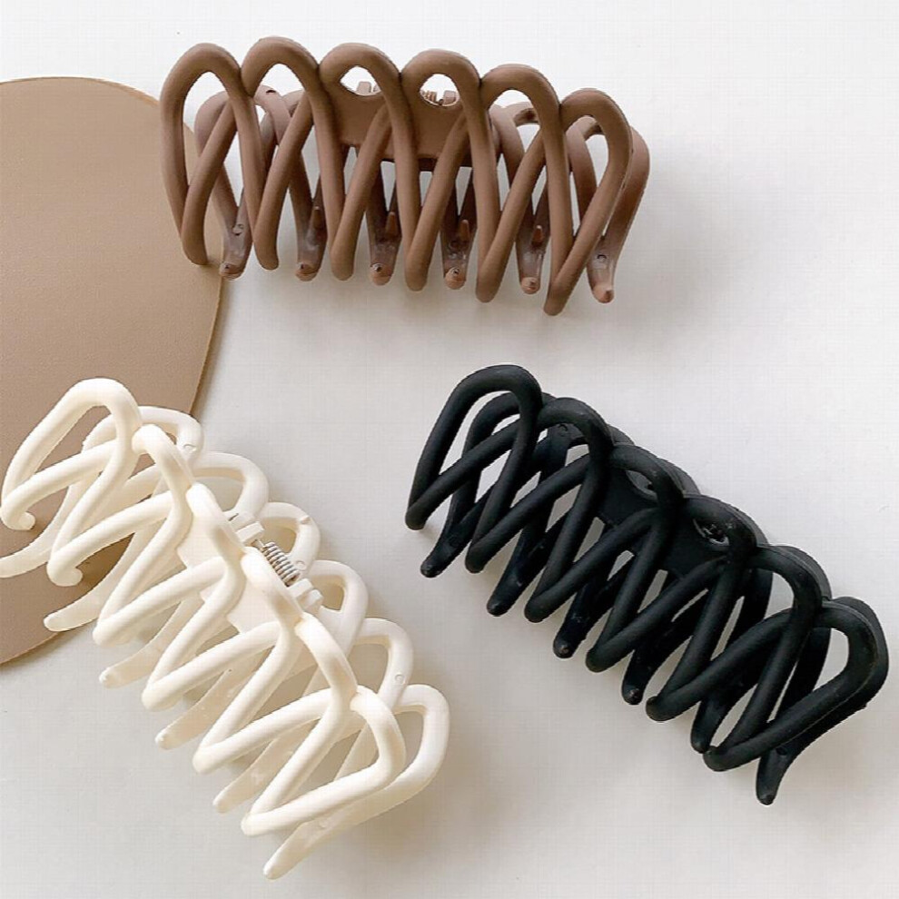 3pcs Frosted Big Hair Claw Clips Non Slip Matte Large Claw Clips Strong Hold Perfect For Women For Thick Or Thin Hair Women And Girls-image-OPC-PC2GR5R-NEW