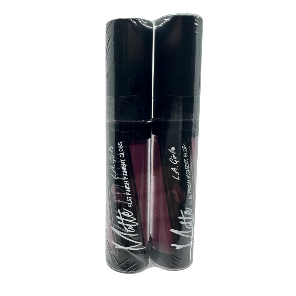 L.A. Girl Matte Flat Finish Pigment Gloss GLG843 Rebel 0.17 OZ Set of 2