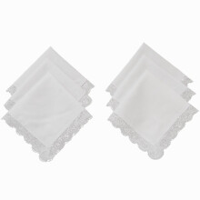 Solid Handkerchief 6pcs set With Lace Trim Ladies Wedding Decoration 9 8 For DIY