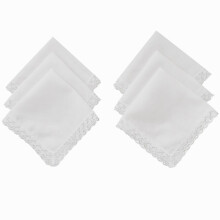 Solid Handkerchief 6pcs set With Lace Trim Ladies Wedding Decoration 9 8 For DIY