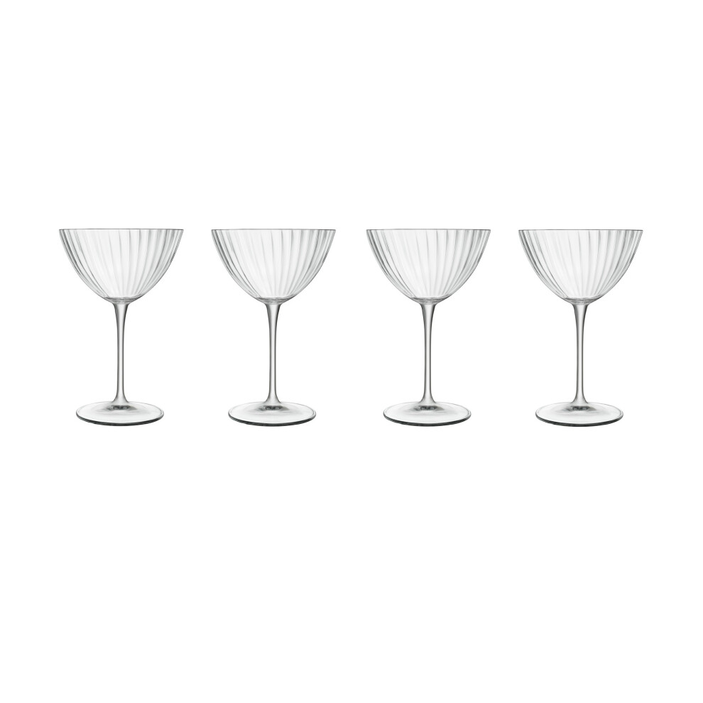 Luigi Bormioli Optica Martini Glasses Set Dishwasher Safe, 220 ml - Pack of 4