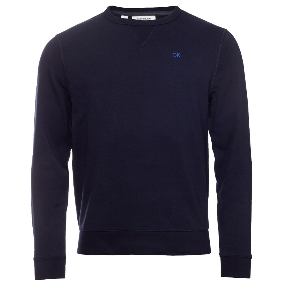 (XL, Navy) Calvin Klein Mens 2022 Ohio Moisture Wicking Breathable Crew Neck Sweater