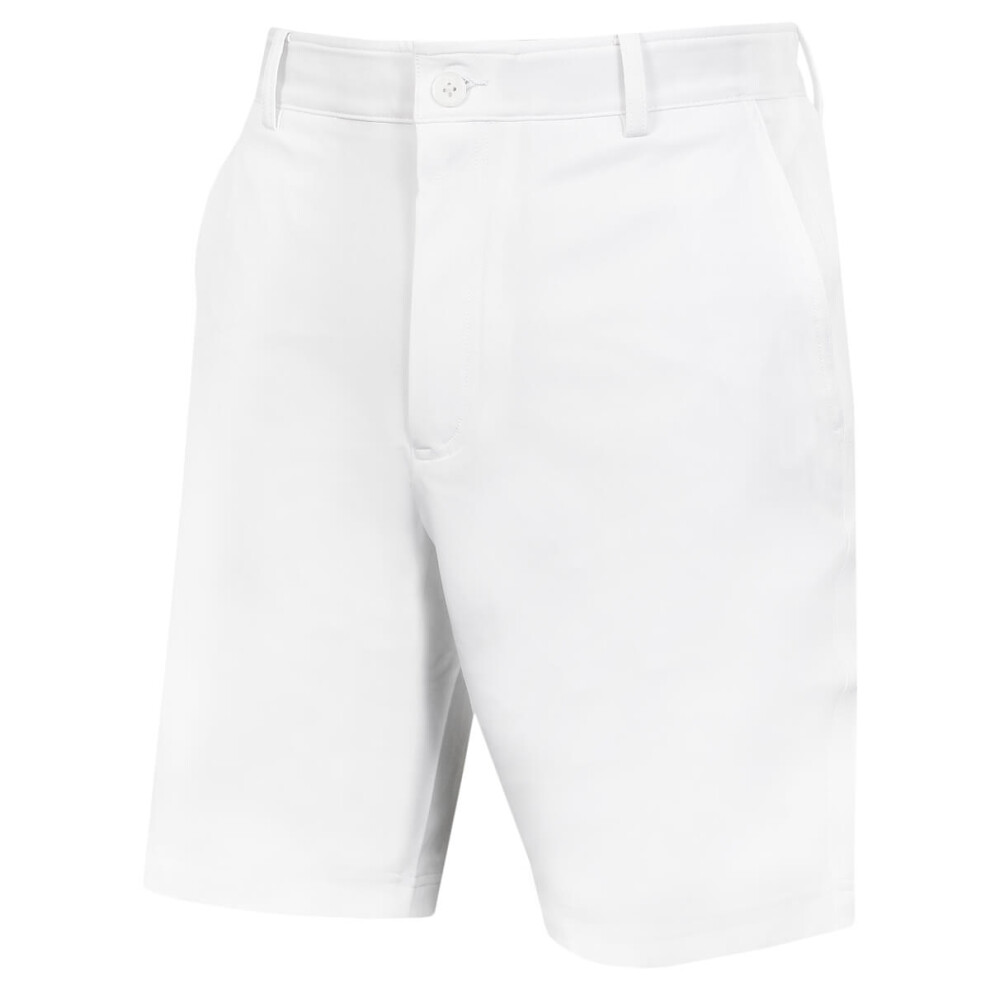 (44" Waist, White) Calvin Klein Mens 2022 Slim Fit Micro Tech Lightweight Golf Shorts