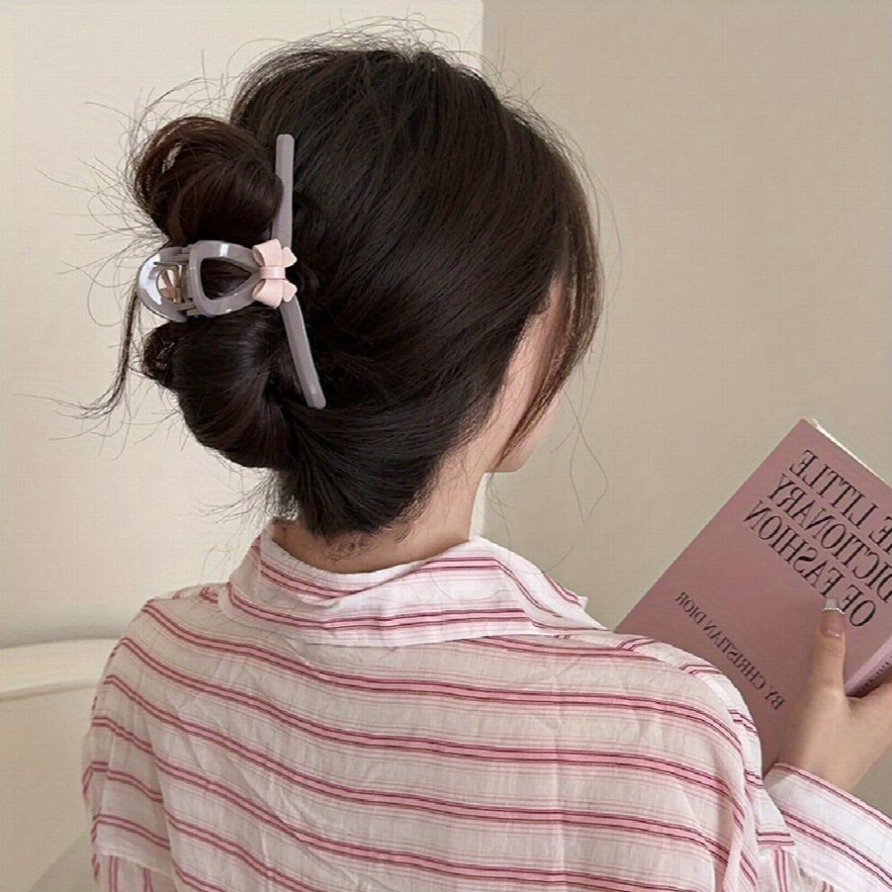 Swee Hair Clip Bow Tie Headwear Female Back Head Shark Claw Acetate Bow Pattern Hair Clip For Women Girls-image-OPC-PC2GS89-NEW