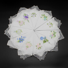5pcs 28 Embroidered Handkerchief Ladies Embroidery Lace Handkerchief