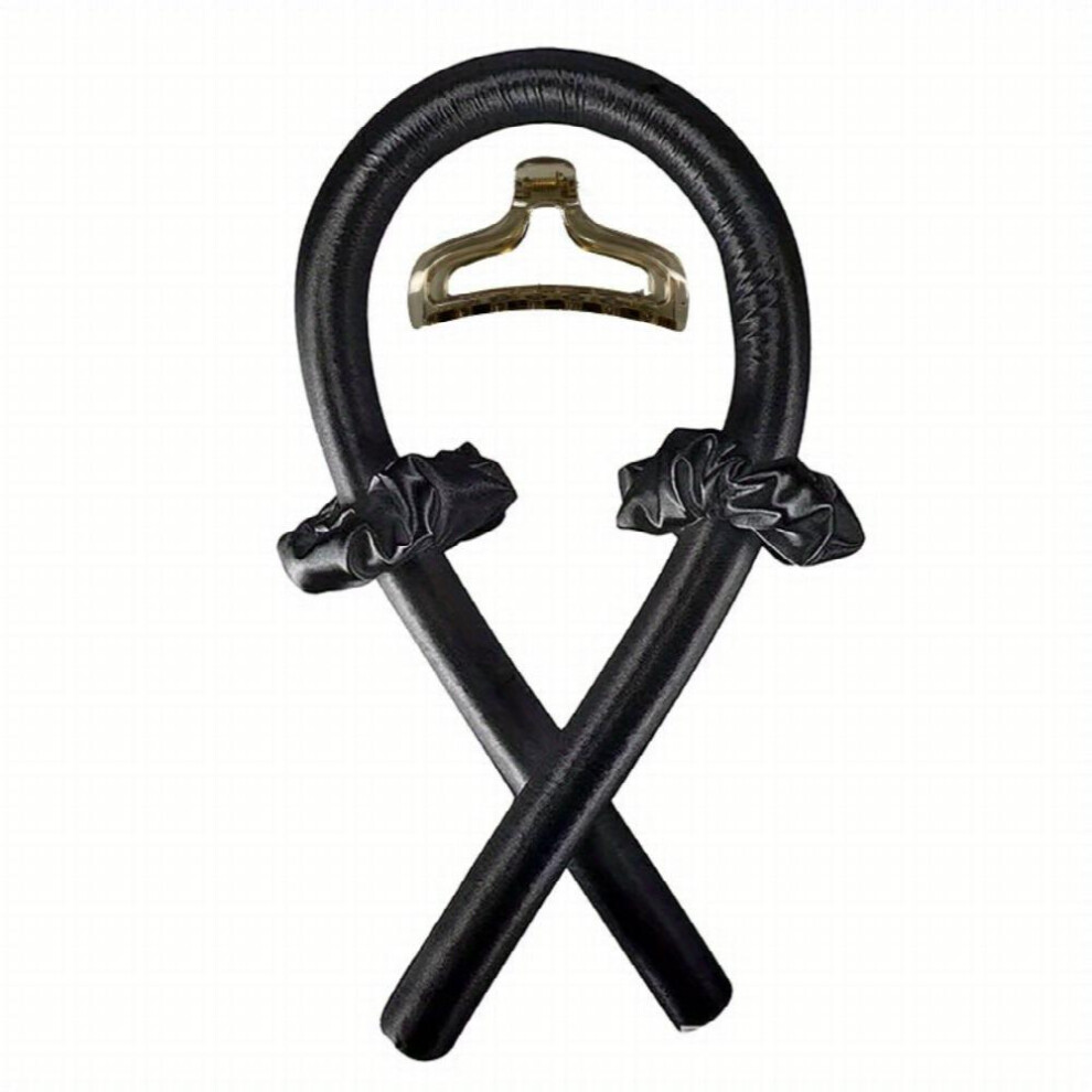 Black Heatless Curling Rod Headband For Long Hair Rollers For Women Hair Overnight Curl Wrap Heatless Hair Curling Wrap Kit Lazy Hair Curler With Scrunchies