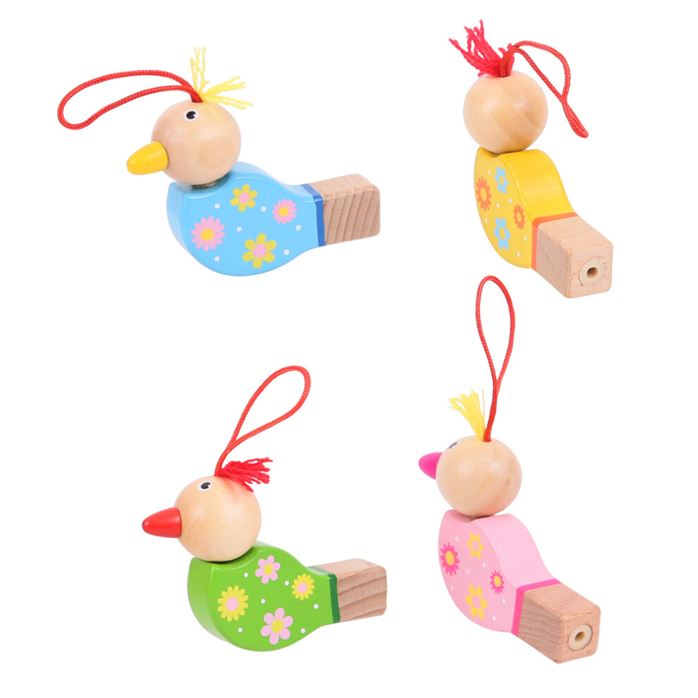 Bigjigs Toys Wooden Bird Whistles (Pack of 4) - Traditional Stocking Filler