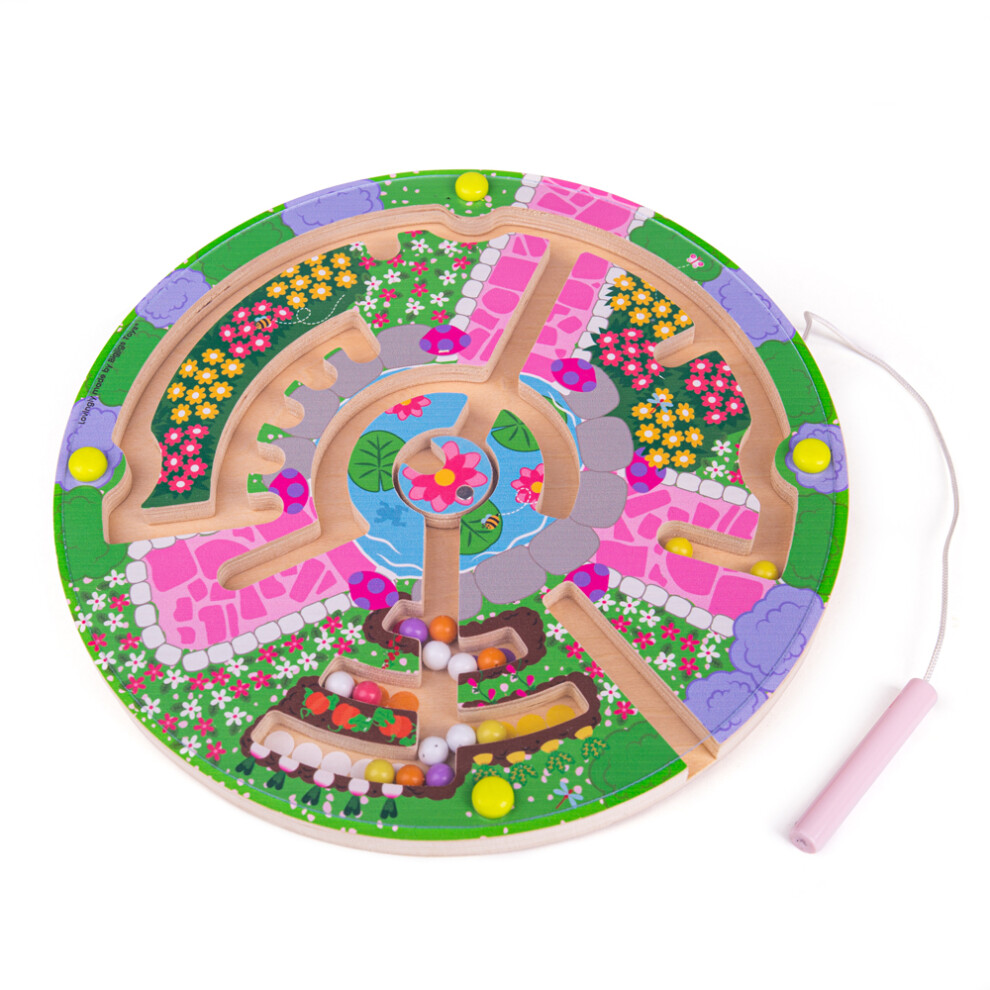 Bigjigs Toys Flower Garden Maze Puzzle, Wooden Toys, Jigsaw Puzzle, Wooden Puzzle, Farm Toys, Jigsaw For 3 4 5 Year Olds, Toddler Puzzles