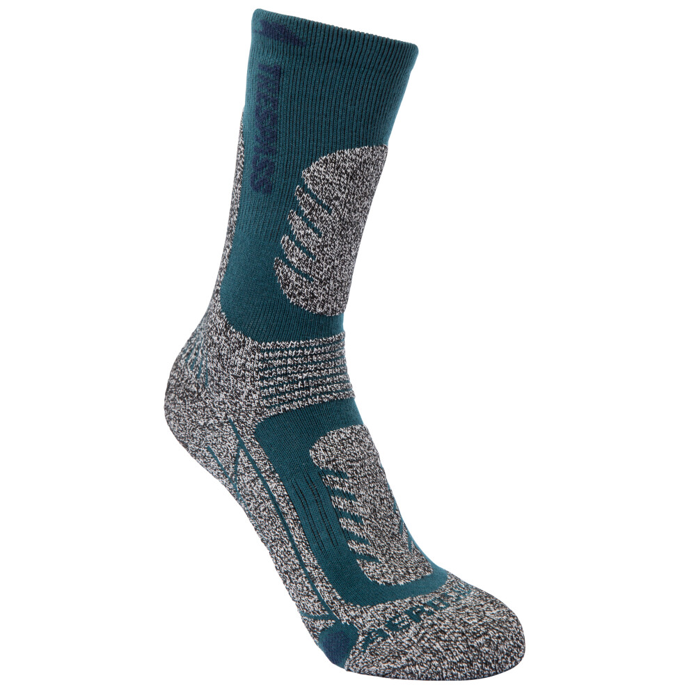 (3-11, Blue Melange) Trespass Unisex Walking Socks Mid Length Alga