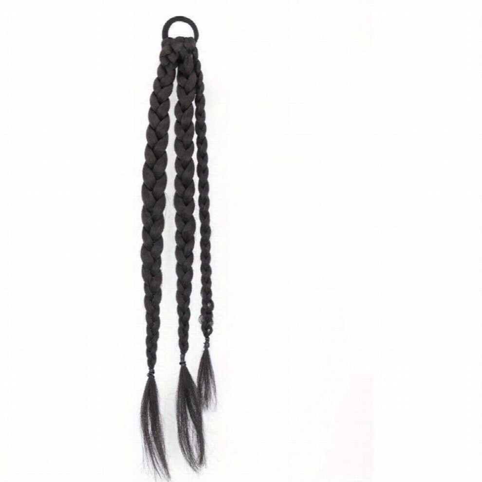 2pcs Y2K Boxing Braid Wig Sweet Twist Braid Double Ponytail Simulation Pick Dye Dreadlock