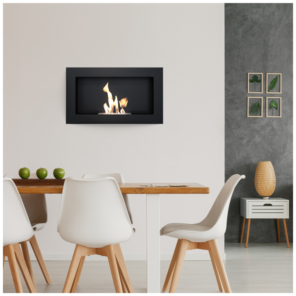 Wall mounted Bioethanol fireplace GOLF 2 black TÜV