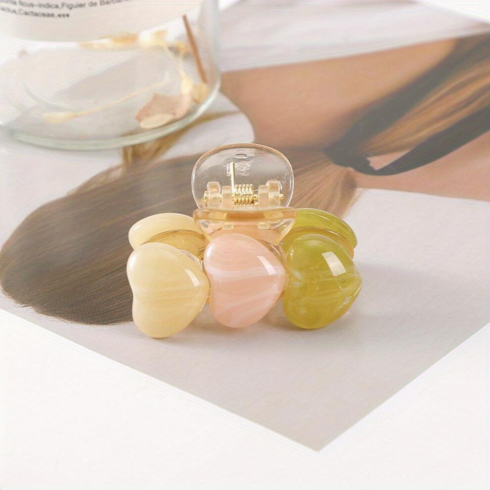 Glossy Candy Hair Claw Heart Shaped Sweet Hair Claw Nonslip Ponytail Holder Shark Claw Women Girls Hair Clip-image-OPC-PC2GTPP-NEW