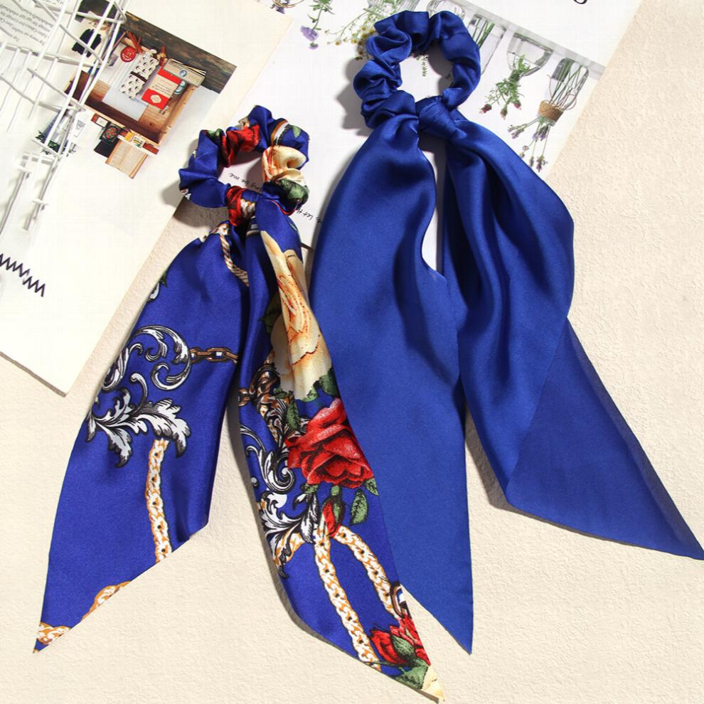 2pcs Knotted Bow Hair Scrunchies Elastic Hair Scarf Scrunchies Hair Ties Bands Silk Satin Hair Ribbon Scrunchy Ponytail Holder For Women And Girls-image-OPC-PC2GV6V-NEW
