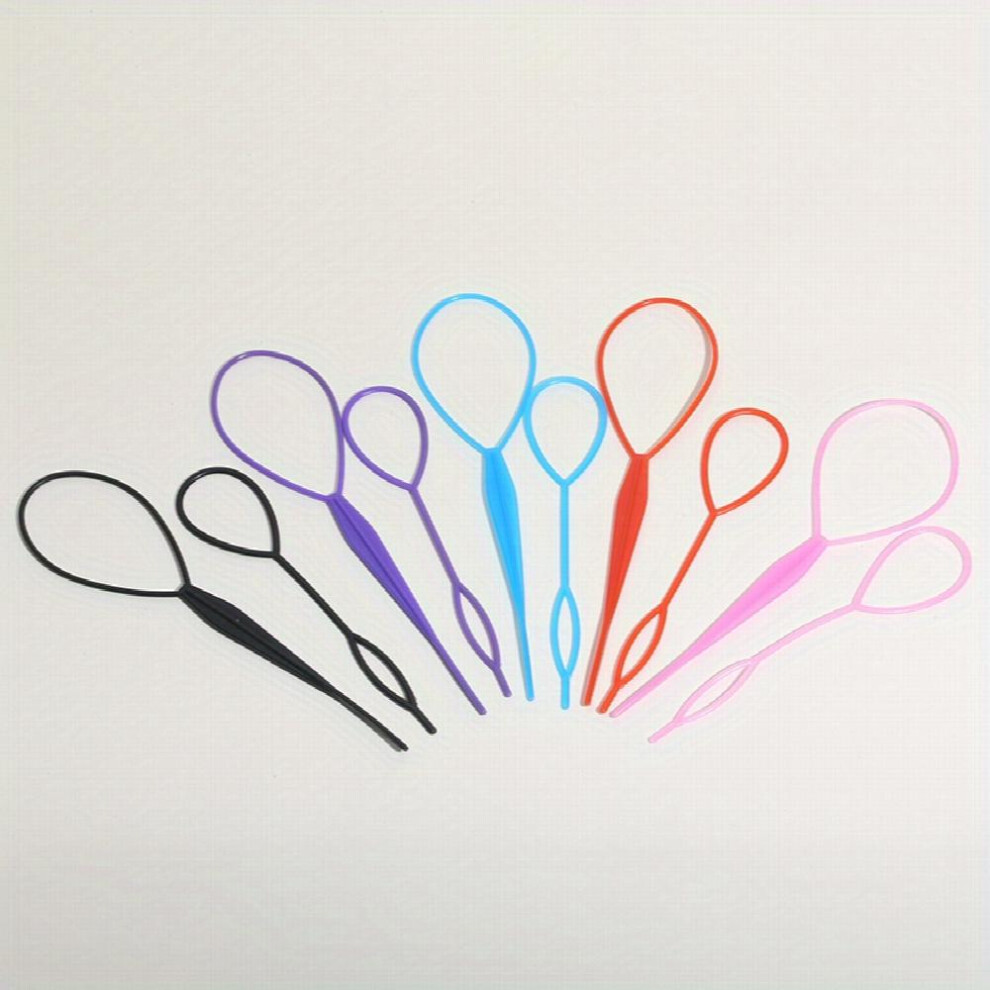 Unisex Multicoloured 15Pcs Topsy Tail Hair Tool Hair Braid Accessories Ponytail Maker Updo Hair Loop Kit