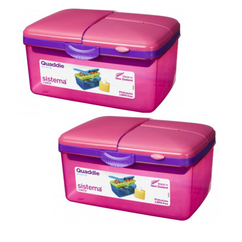 Sistema 2 Sistema Pink 2L Quaddie Lunch Boxes 2