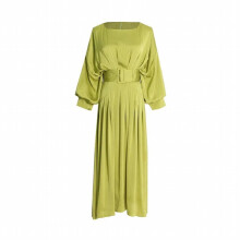 Autumn Round Neck Long Sleeve Pregnant Womens Ruffle Dress