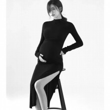 Modern Knitted Maternity Dresses Photo Studio Slim Maternity Clothes Dance Dress Photographic Clothing