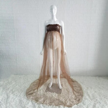 Off-the-shoulder Maternity tulle Long Dress For Photography Props Pregnancy Photo Shoot Long Tulle Dress See Through