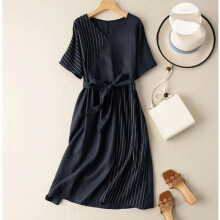 Summer Pregnant Womens Loose Mid length Dress one