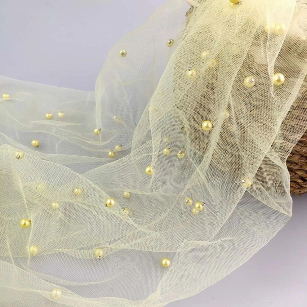 Pearls Wraps Props Accessories Maternity Photography For Lace Photo Shoot Full Yard Scattered Pearls Studded Mesh 885671179374