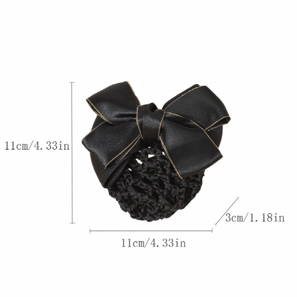 1pc Bowknot Decor Snood Net Barrette Silk Hair Clip Hair Styling Accessory-image-OPC-PC2GWH8-NEW