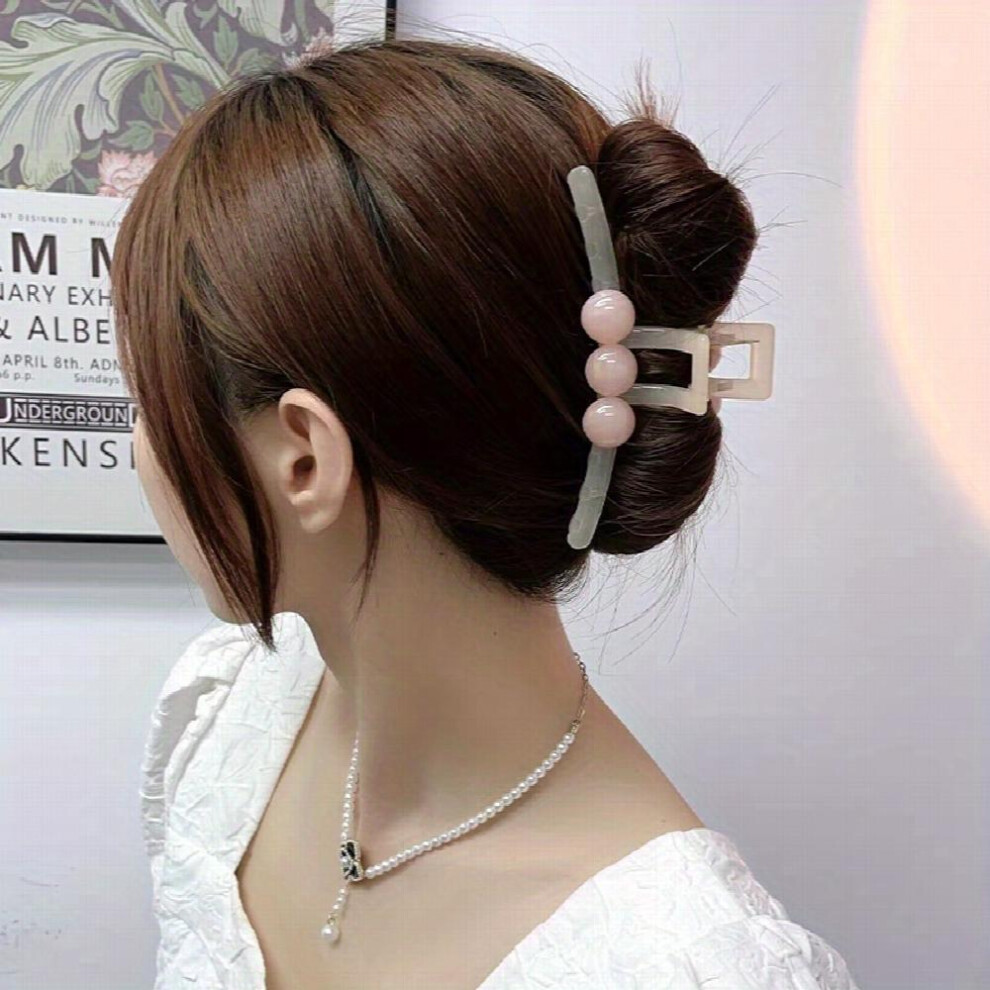 Glossy Sweet Hair Claw Style Hair Claw Nonslip Ponytail Holder Shark Claw Ball Decor Hair Claw For Women Girls-image-OPC-PC2GWNH-NEW