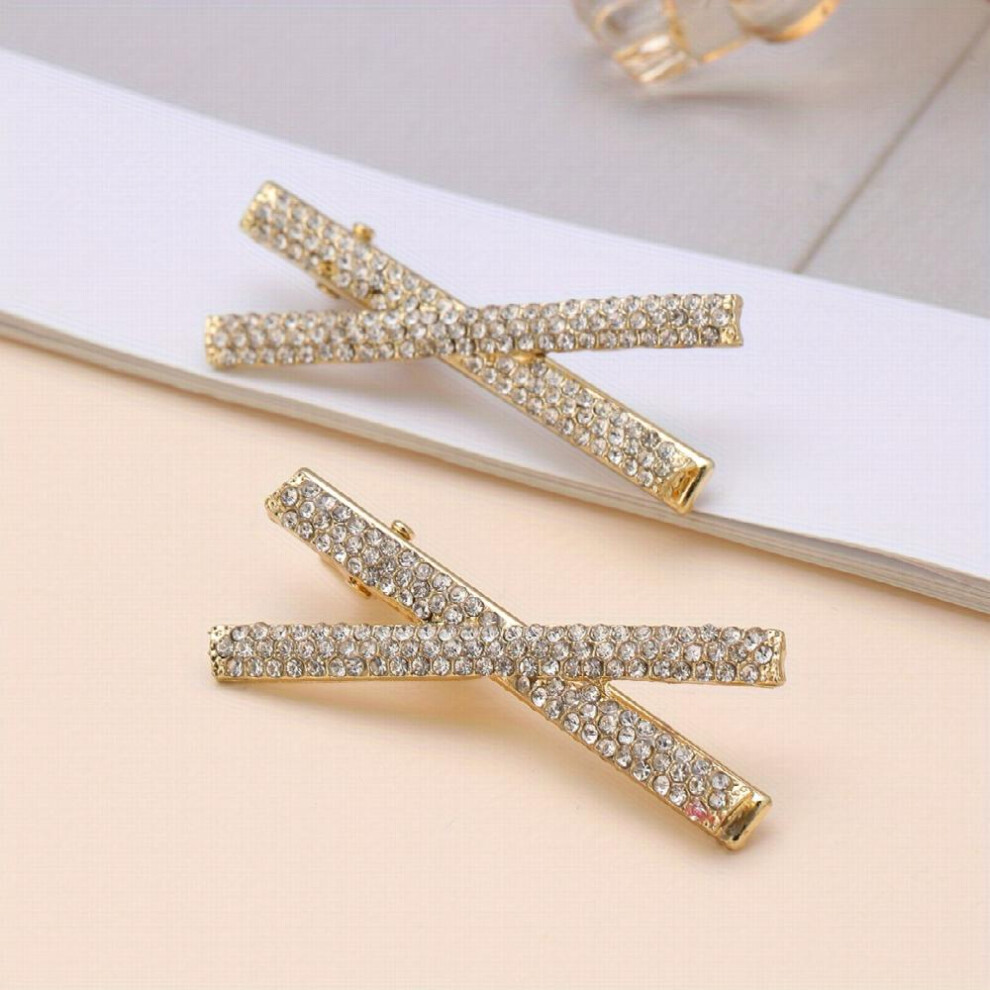 Rhinestone Cross Hair Clip Duck Billed Clip Side Clip Bangs Clip Head Jewelry Hair Accessories For Women-image-OPC-PC2GWMS-NEW