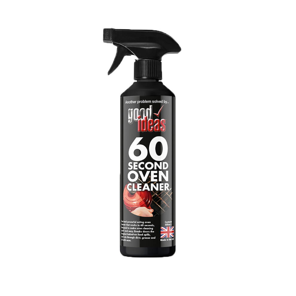 Good Ideas 60 Second Oven Cleaner, Heavy Duty Cooktop Cleaning Spray for Grease Stain Remover, 500ml Bottle - Fully Guaranteed