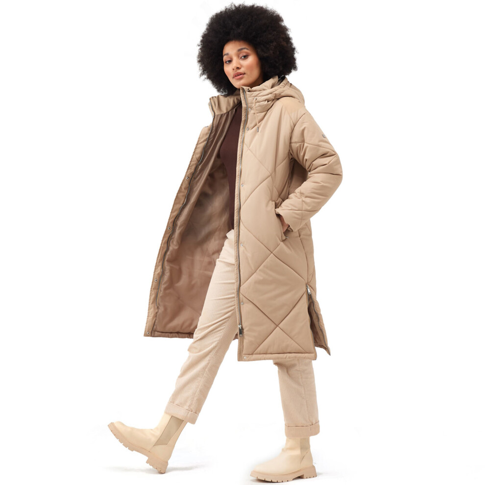 (20, Barleycorn) Regatta Womens Cambrie Quilted Warm Winter Long Padded Jacket Coat