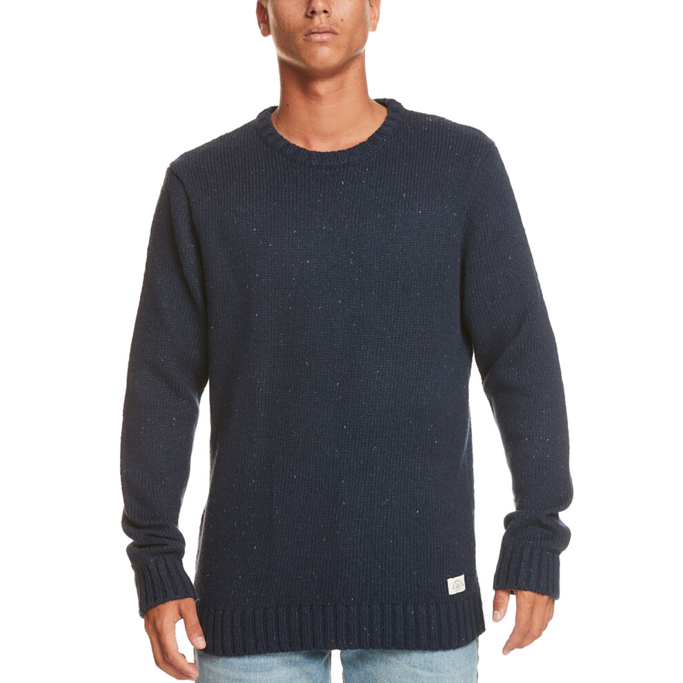 (M, Navy Blazer) Quiksilver Mens Neppy Crew Neck Pullover Jumper Sweater - Navy Blazer