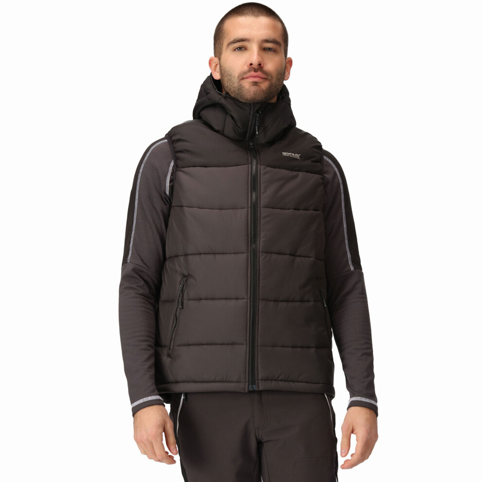 (L, Black Ash) Regatta Mens Nevado Heavyweight Hooded Outdoor Warm Winter Bodywarmer Gilet
