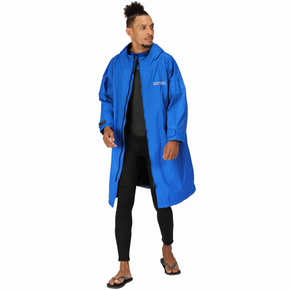 (SM, Blue) Regatta Outdoor Active Unisex Waterproof Zip Surfing Beach Changing Robe