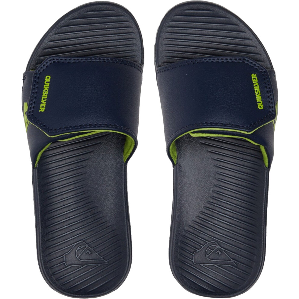 (12K UK, Blue) Quiksilver Boys Kids Bright Coast Adjustable Sandals Slides Flip Flops Sliders