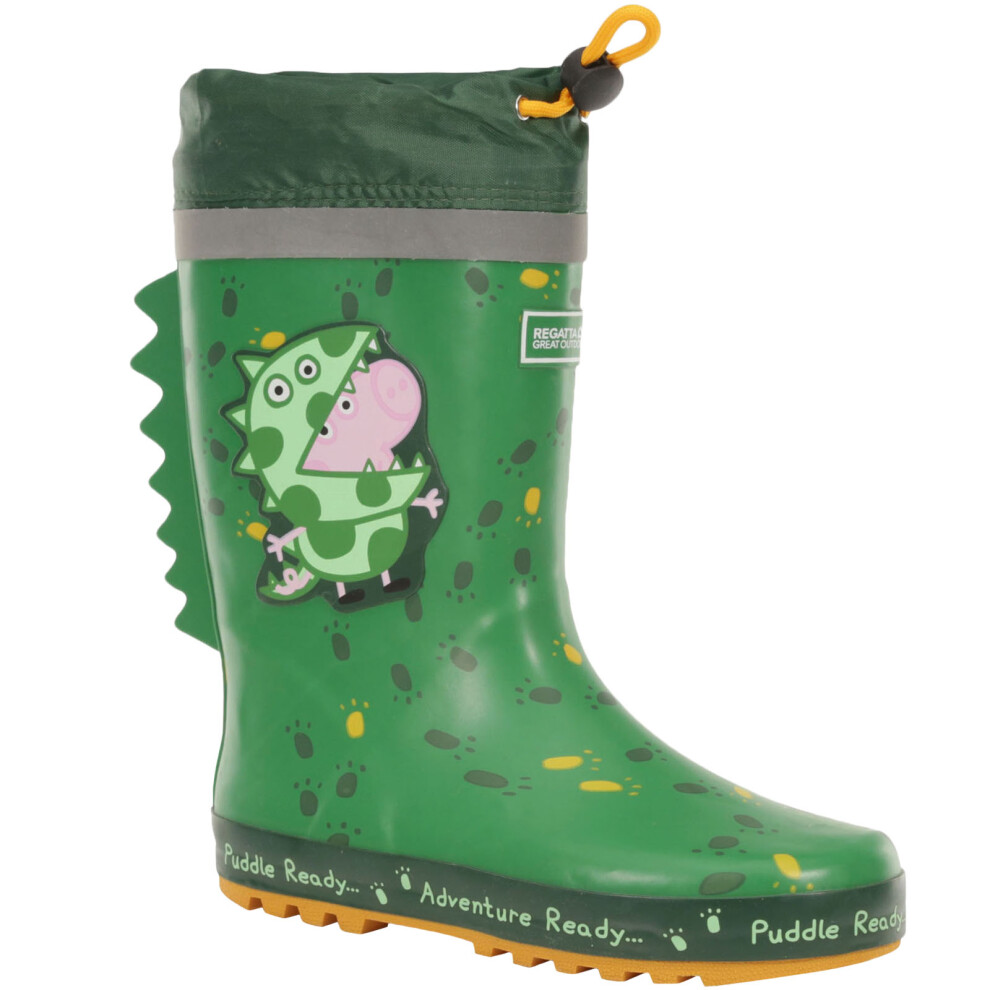 Regatta Peppa Pig Puddle Wellies Dino Green, Size: UK2.5