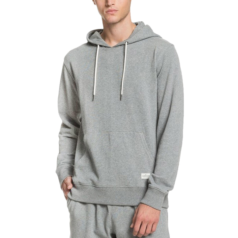 (M, Grey) Quiksilver Mens Essentials Organic Casual Regular Fitting Pullover Hoodie Top