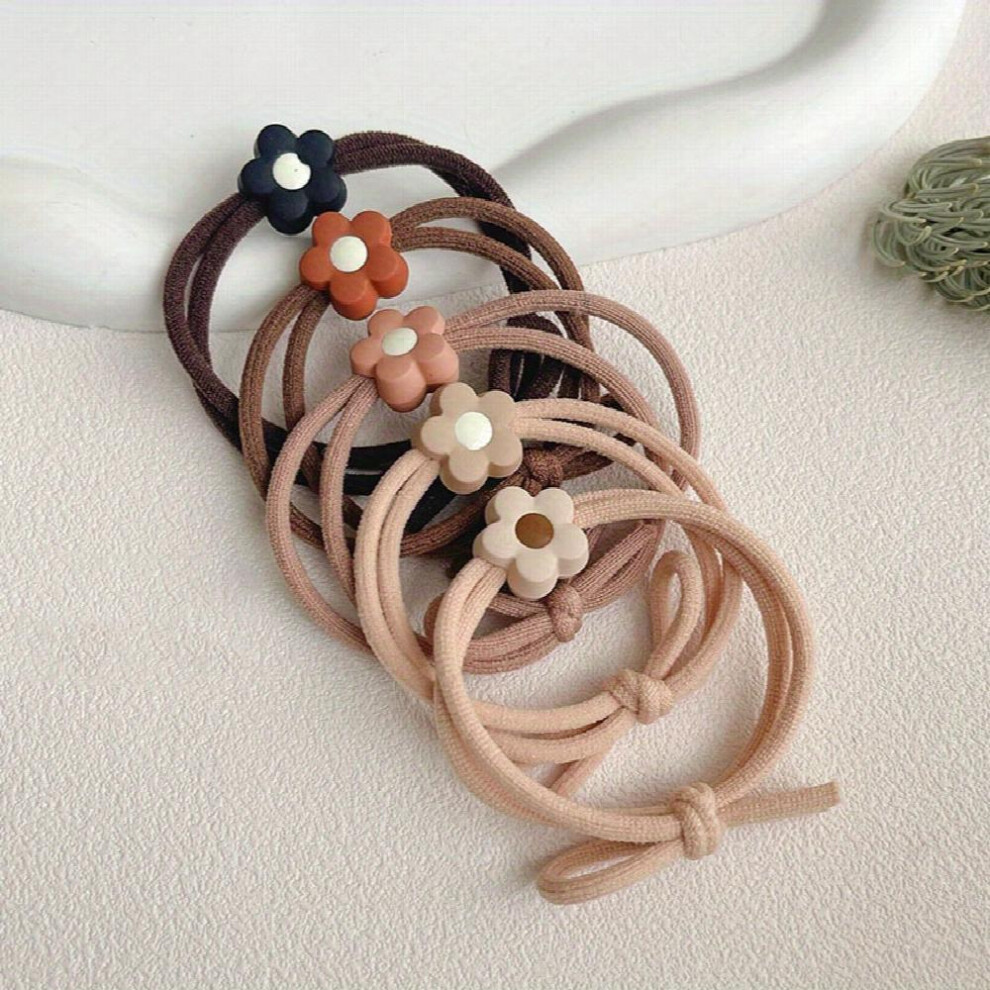 5pcs Hair Rope Love Heart Pattern High Elasticity Leather Band Tie Sweet Hair Ring Hair Accessories-image-OPC-PC2GXKY-NEW