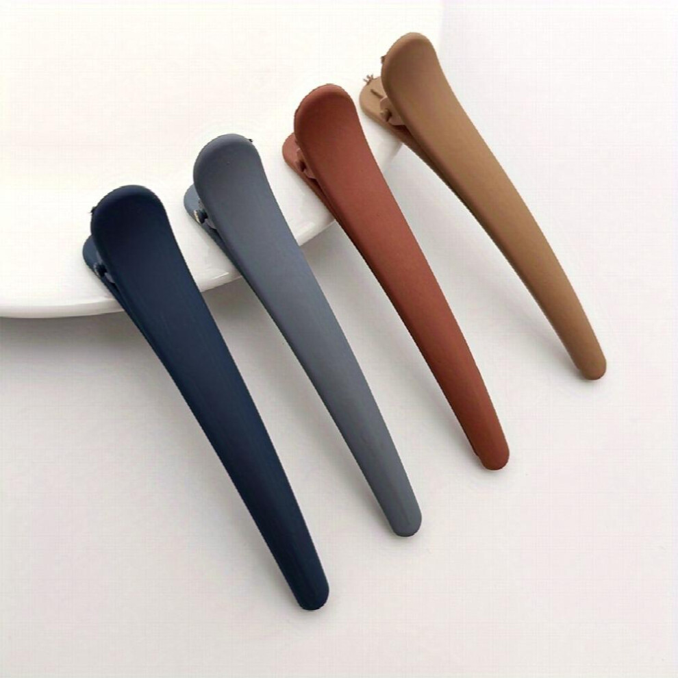 8pcs Duck Billed Clip Solid Barrette Matte Clip Hair Accessory For Girls Women-image-OPC-PC2GYQB-NEW